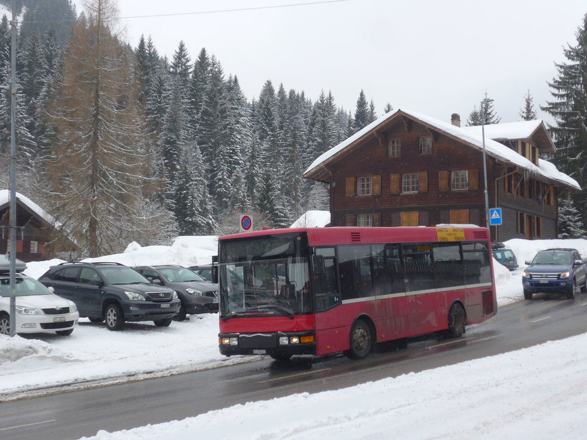 (189'005) - Tlmorgins, Morgins - VS 410'452 - MAN/Berkhof (ex Dysli, Bern Nr. 467; ex Bernmobil, Bern Nr. 452) am 3. Mrz 2018 in Morgins, Post