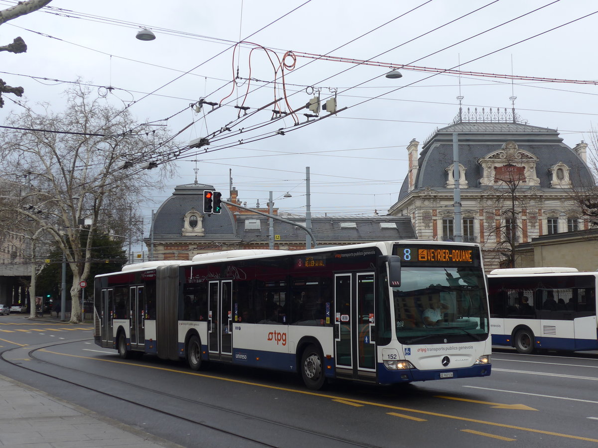 (189'152) - TPG Gen�ve - Nr. 152/GE 960'536 - Mercedes am 12. M�rz 2018 in Gen�ve, Place des Vingt-Deux-Cantons
