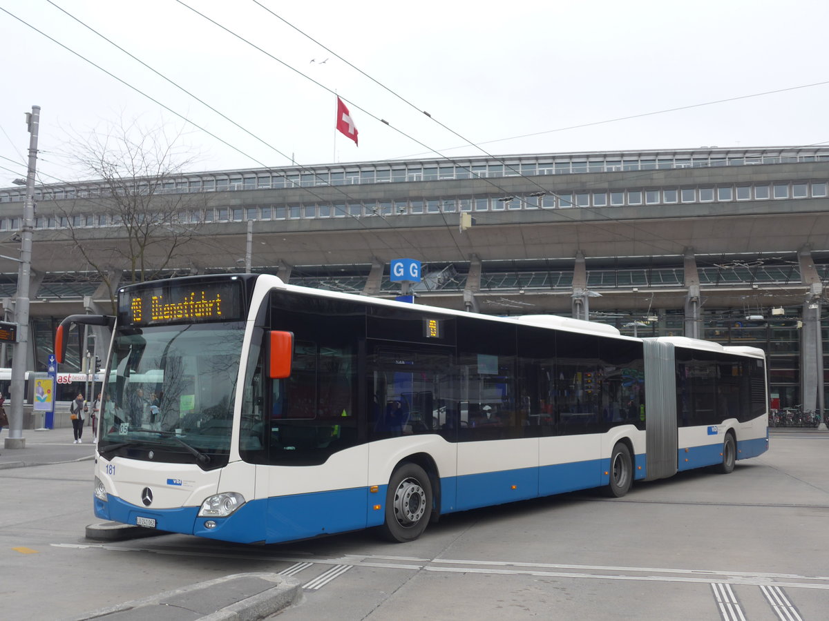 (189'323) - VBL Luzern - Nr. 181/LU 241'062 - Mercedes am 17. M�rz 2018 beim Bahnhof Luzern