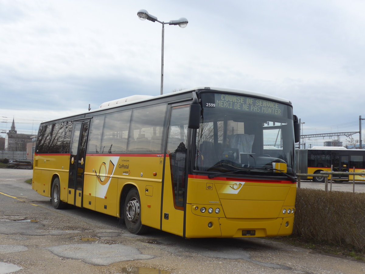 (189'956) - CarPostal Ouest - Volvo (ex SAPJV, L'Isle Nr. 59; ex CarPostal Ouest) am 2. April 2018 in Yverdon, Garage