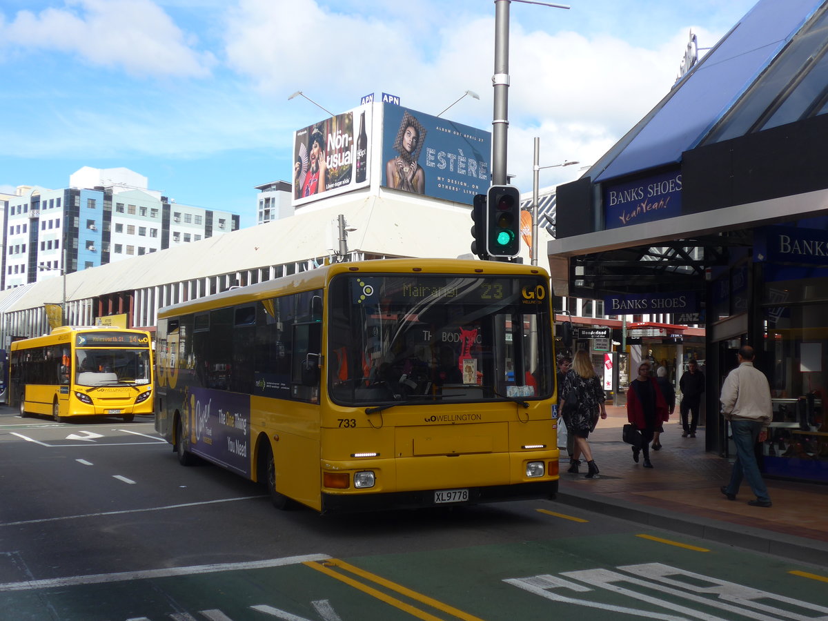 (191'730) - GO Wellington - Nr. 733/XL9778 - MAN/Designline (ex Stagecoach, Auckland Nr. 733) am 27. April 2018 in Wellington