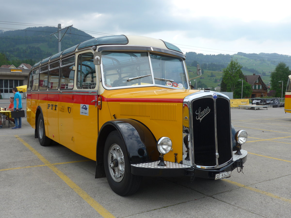 (192'760) - Altherr, Nesslau - SG 51'474 - Saurer/Tscher (ex Buchli, Vrsam) am 5. Mai 2018 in Nesslau, Hauptstrasse