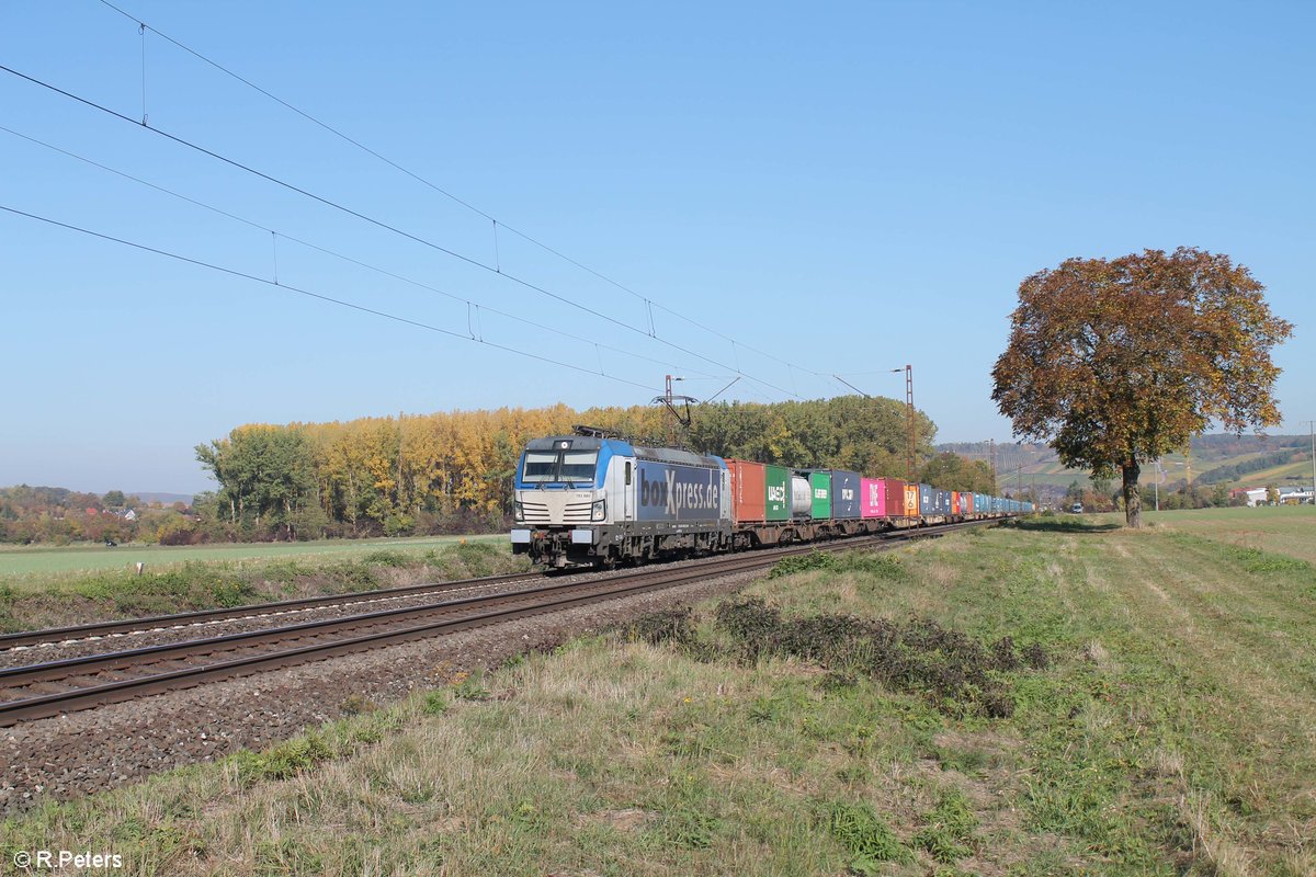 193 880-2 zieht den DGS 41139 Mühlenwerder - Budapest BILK Kombiterminal kurz vor Retzbach-Zellingen. 13.10.18