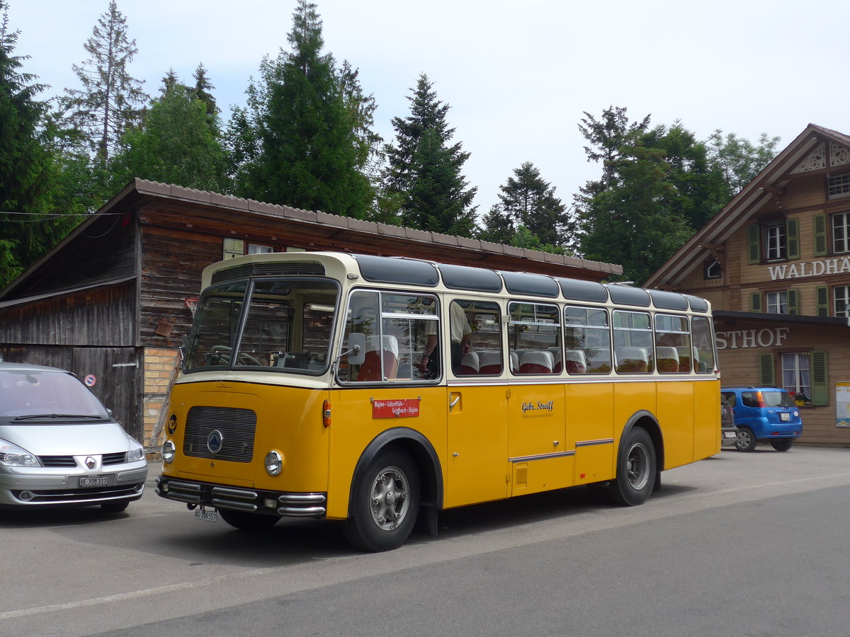 (193'686) - Streiff, Gelterkinden - AG 306'557 - Saurer/Gangloff (ex Oldie-Tours Z�risee, Wollerau; ex OTAG, Wald; ex Leibundgut, Obergoldbach; ex Krebs, Belpberg) am 3. Juni 2018 in Waldh�usern, Kurhaus