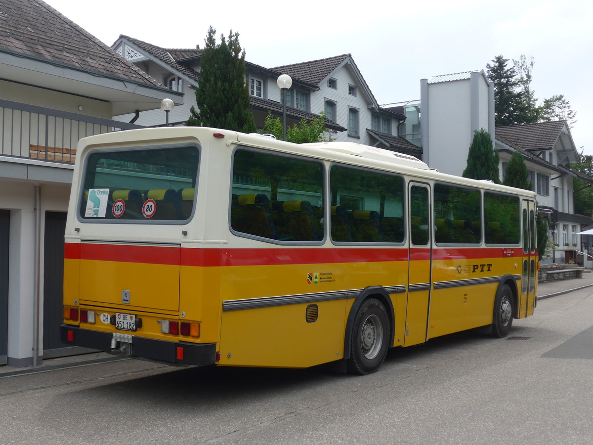 (193'700) - Bernair, M�nsingen - BE 651'182 - Saurer/T�scher (ex Schebath, Lauerz; ex Albin, F�llanden; ex Heim, Flums) am 3. Juni 2018 in Emmenmatt, Moosegg
