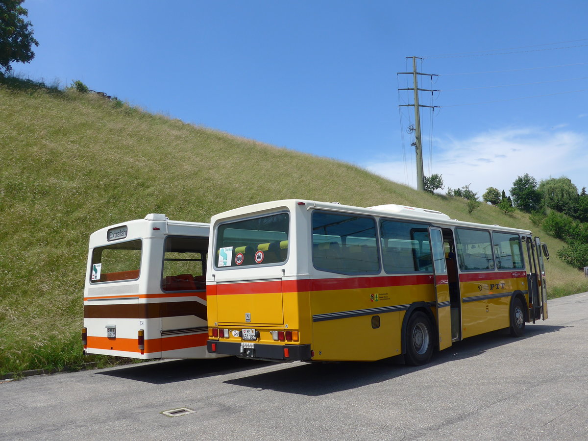 (193'714) - Bernair, Mnsingen - BE 651'182 - Saurer/Tscher (ex Schebath, Lauerz; ex Albin, Fllanden; ex Heim, Flums) am 3. Juni 2018 beim Bahnhof Emmenmatt