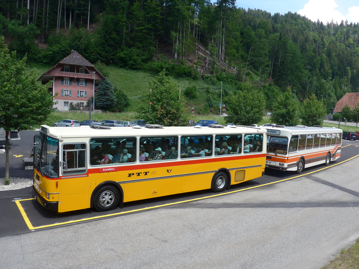 (193'727) - Kolb, Grasswil - Nr. 3/BE 93'915 - Saurer/R&J (ex Schmocker, Stechelberg Nr. 3; ex Nr. 1; ex Gertsch, Stechelberg Nr. 1) am 3. Juni 2018 in Trubschachen, Kambly