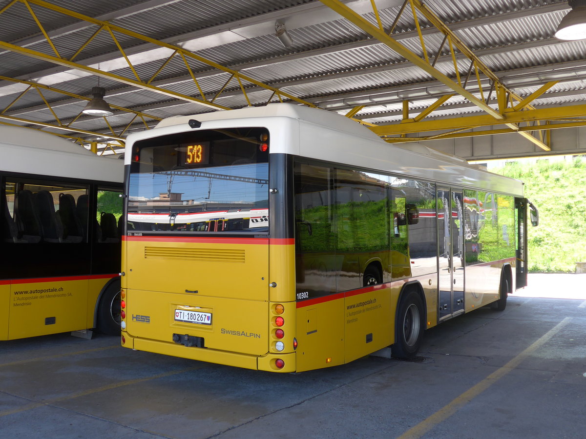 (193'832) - Autopostale, Mendrisio - TI 180'267 - Scania/Hess am 9. Juni 2018 beim Bahnhof Mendrisio