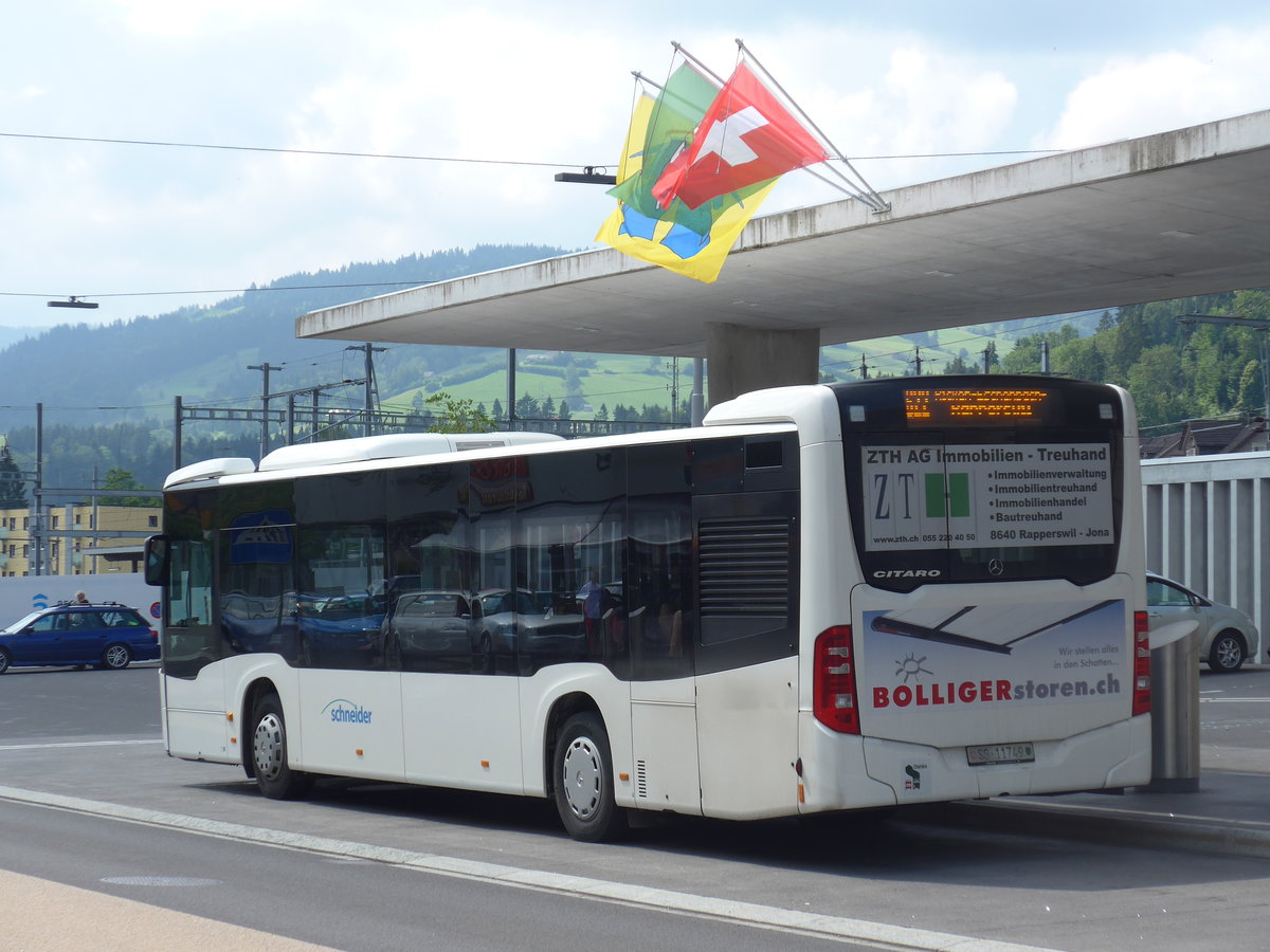 (194'572) - Schneider, Ermenswil - Nr. 14/SG 11'749 - Mercedes am 7. Juli 2018 beim Bahnhof Wattwil