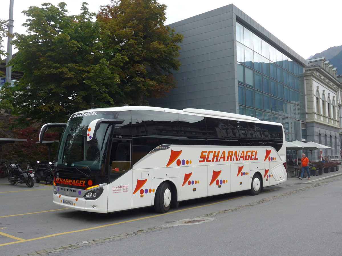(194'945) - Aus Deutschland: Scharnagel, Feuchtwangen - AN-VA 633 - Setra am 21. Juli 2018 beim Bahnhof Brig