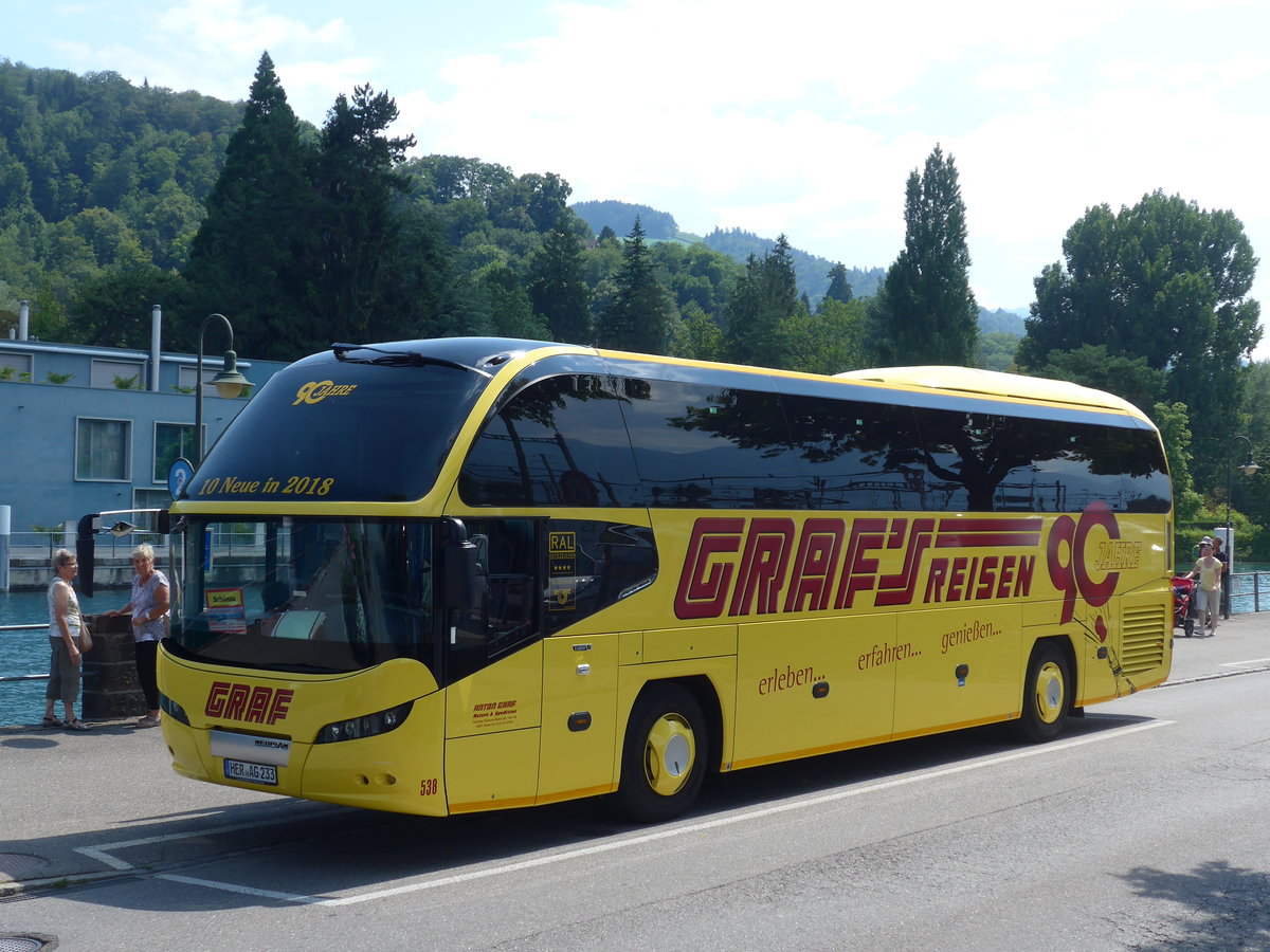 (195'178) - Aus Deutschland: Graf, Herne - Nr. 538/HER-AG 233 - Neoplan am 24. Juli 2018 bei der Schiffl�ndte Thun