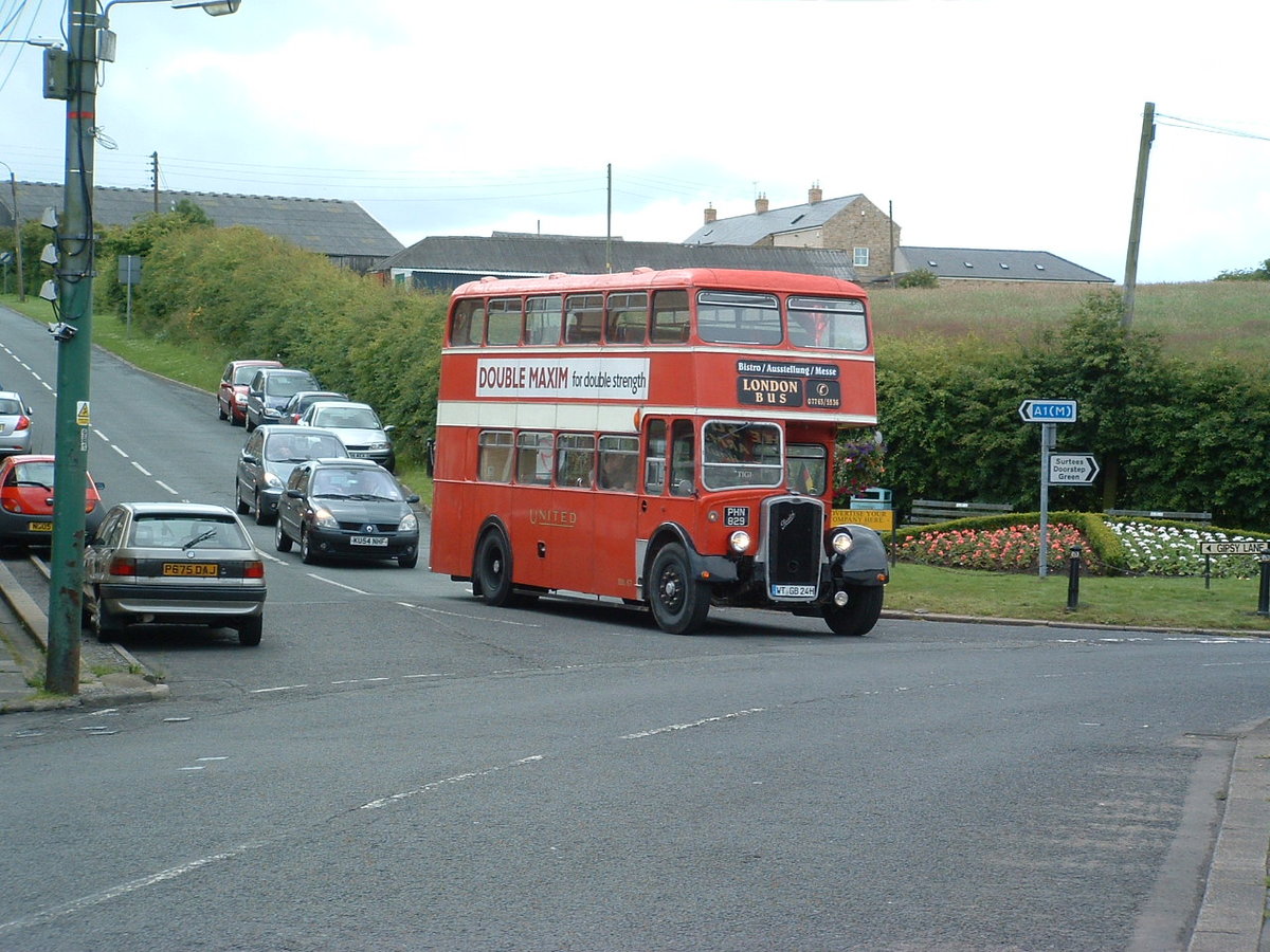 1952 Bristol KSW6B (Bristol K type, Short & Wide 6 cylinder Bristol engine)
Eastern Coachworks L27/28R (Lowbridge, seating 27 upper, 28 lower)
New to United Automobile Services, Darlington, County Durham, United Kingdom with fleet number BBL67 (Bristol Chassis, Bristol engine Lowbridge body).

Photo taken 9th July 2011 at Ferryhill Station, County Durham, UK, after a journey from Murg, Baden-Wurttemberg, Germany.