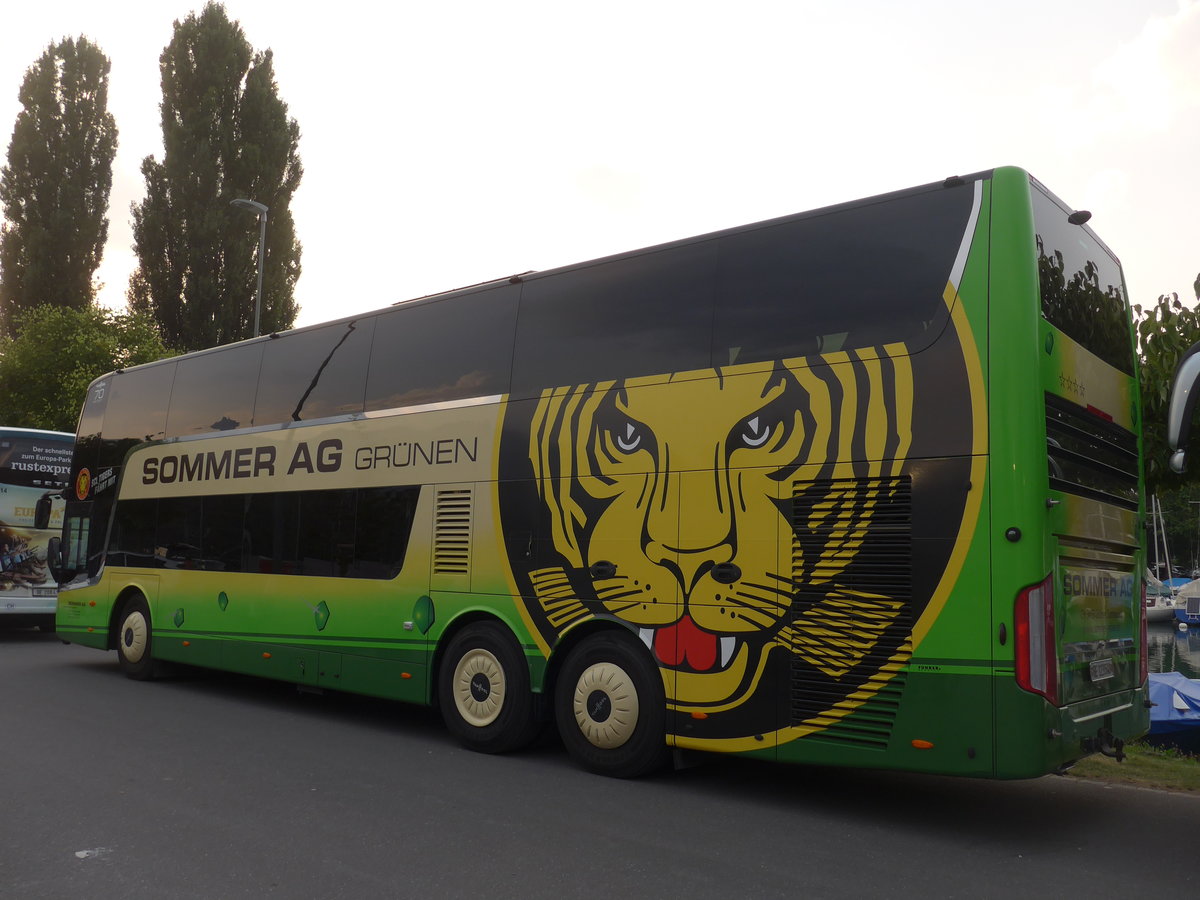 (195'521) - Sommer, Gr�nen - BE 123'540 - Van Hool am 4. August 2018 in Thun, Strandbad