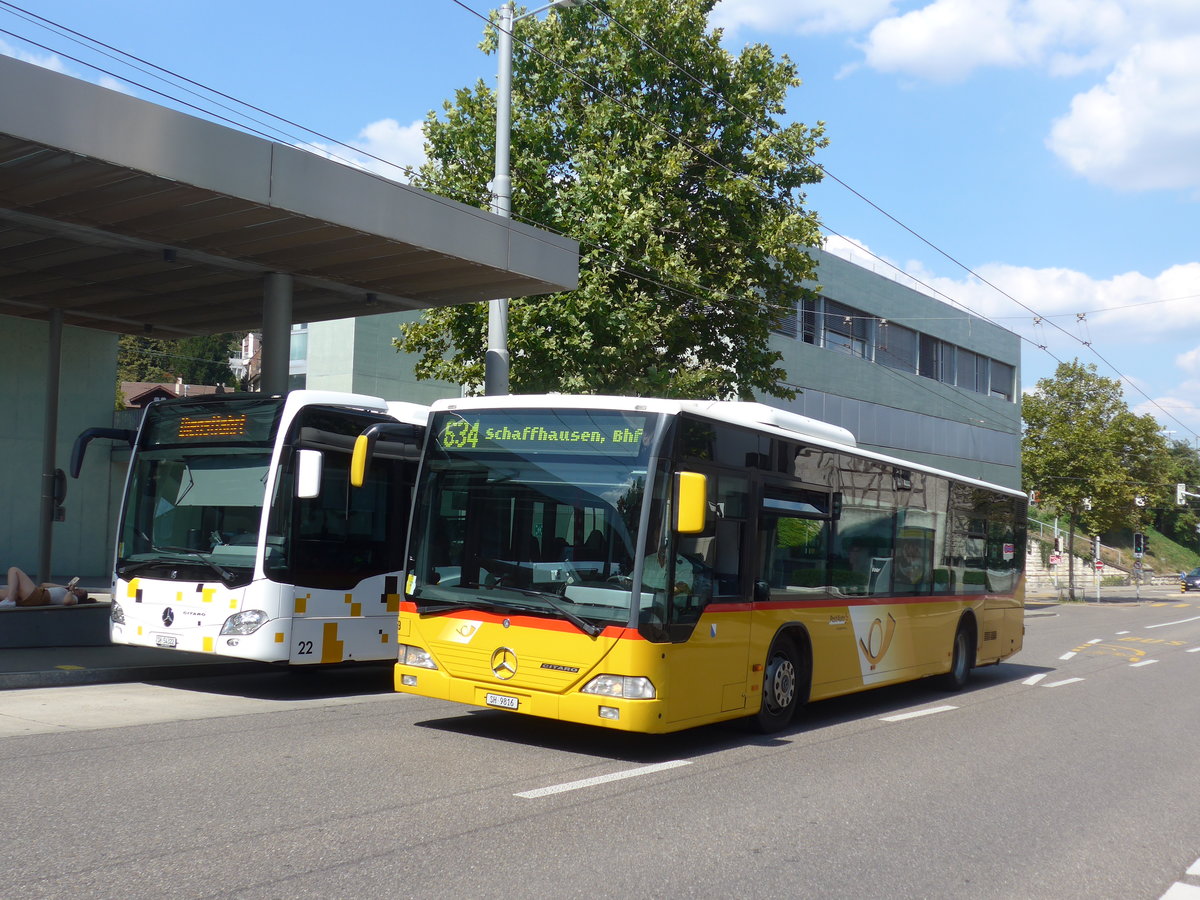 (196'157) - Rattin, Neuhausen - Nr. 149(16)/SH 9816 - Mercedes (ex PostAuto Z�rich Nr. 149; ex PostAuto Z�rich Nr. 5) am 20. August 2018 beim Bahnhof Schaffhausen