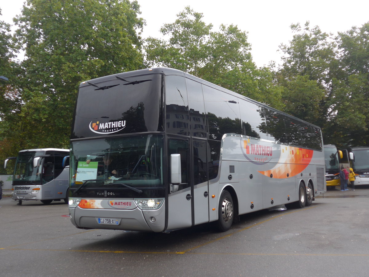 (196'241) - Aus Frankreich: Mathieu, Sarreguermines - CJ 758 XS - Van Hool am 1. September 2018 in Z�rich, Sihlquai