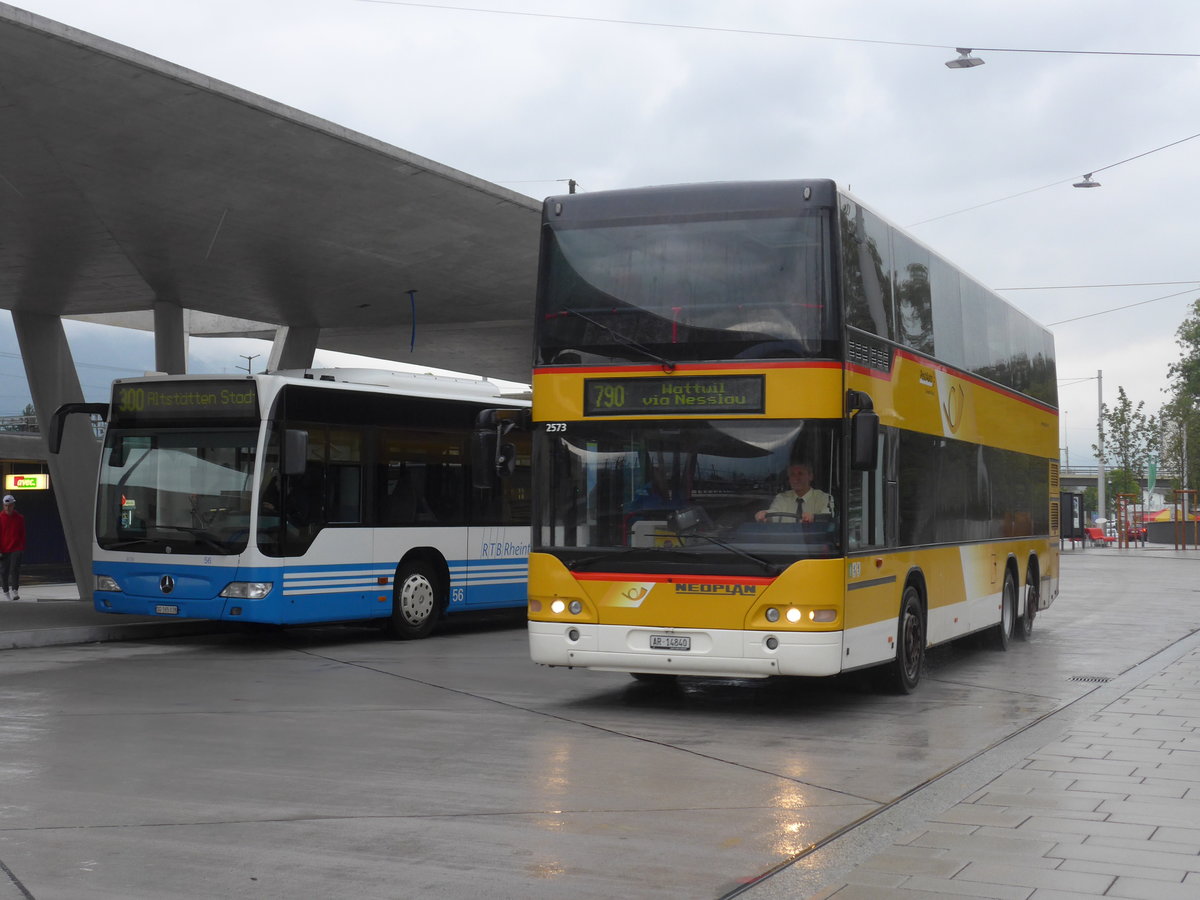 (196'328) - PostAuto Ostschweiz - AR 14'840 - Neoplan (ex P 27'018) am 1. September 2018 beim Bahnhof Buchs