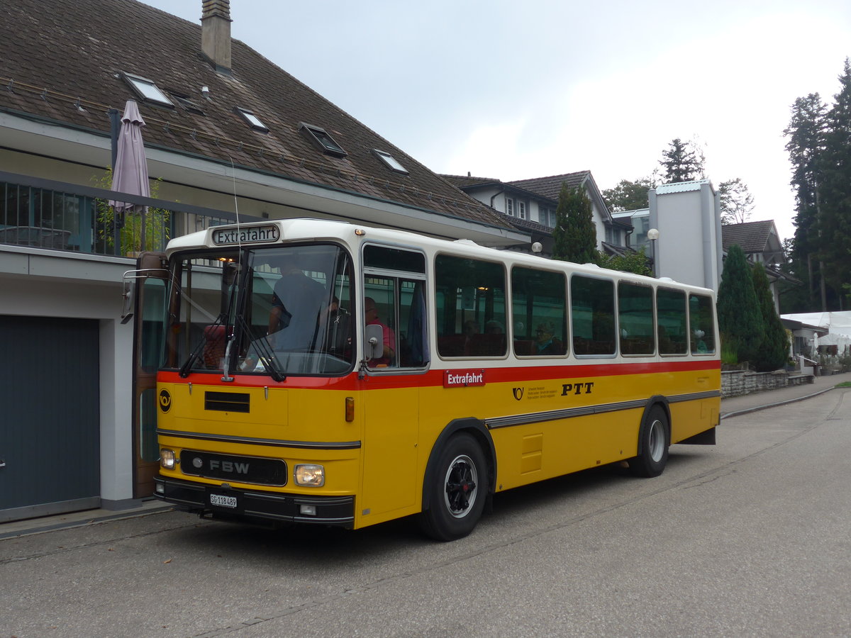 (196'378) - Soltermann, Niederuzwil - SG 118'489 - FBW/Hess (ex Tiemann, Hombrechtikon Nr. 10; ex AAGU Altdorf Nr. 10) am 2. September 2018 in Emmenmatt, Moosegg