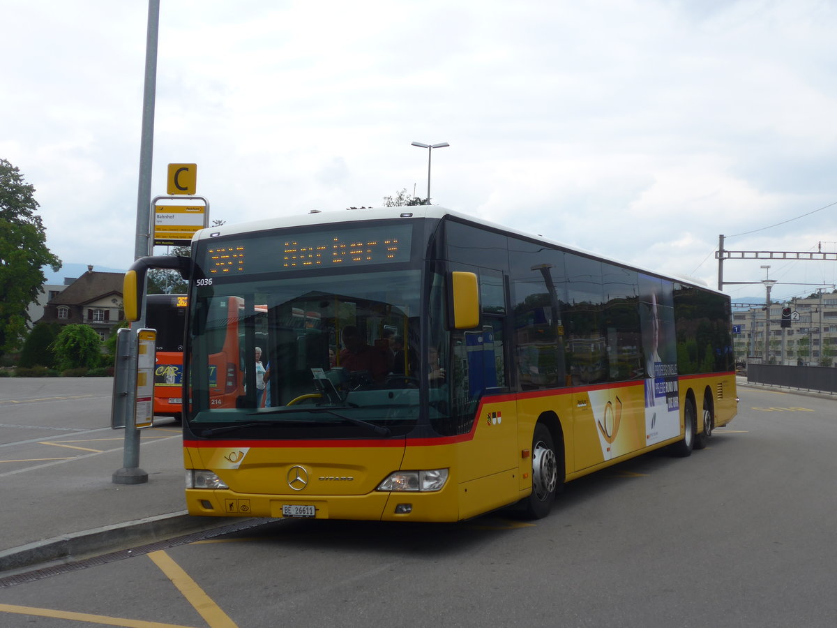 (196'554) - AVA Aarberg - Nr. 1/BE 26'611 - Mercedes am 3. September 2018 beim Bahnhof Lyss