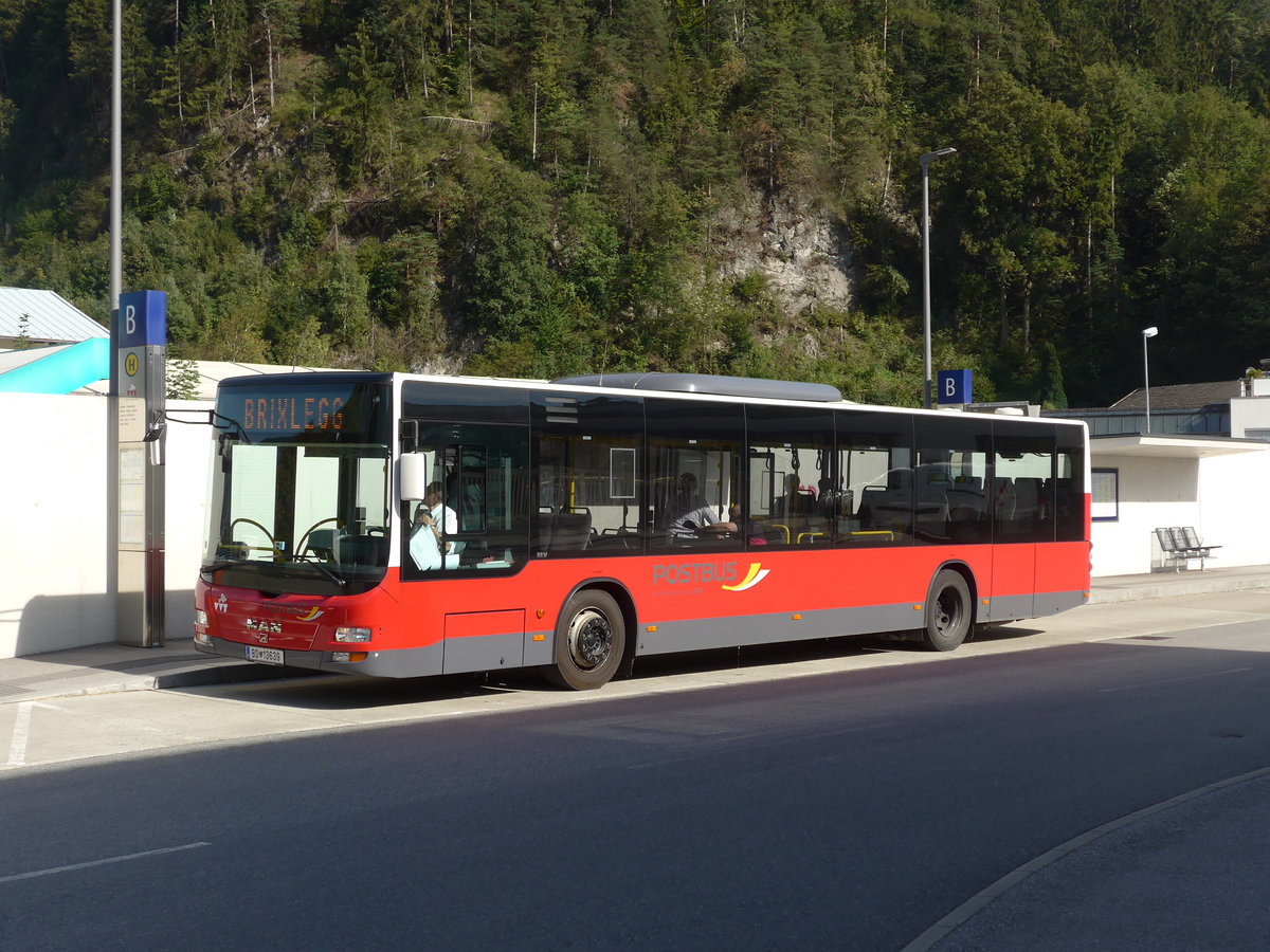 (196'824) - PostBus - BD 13'639 - MAN am 11. September 2018 beim Bahnhof Brixlegg