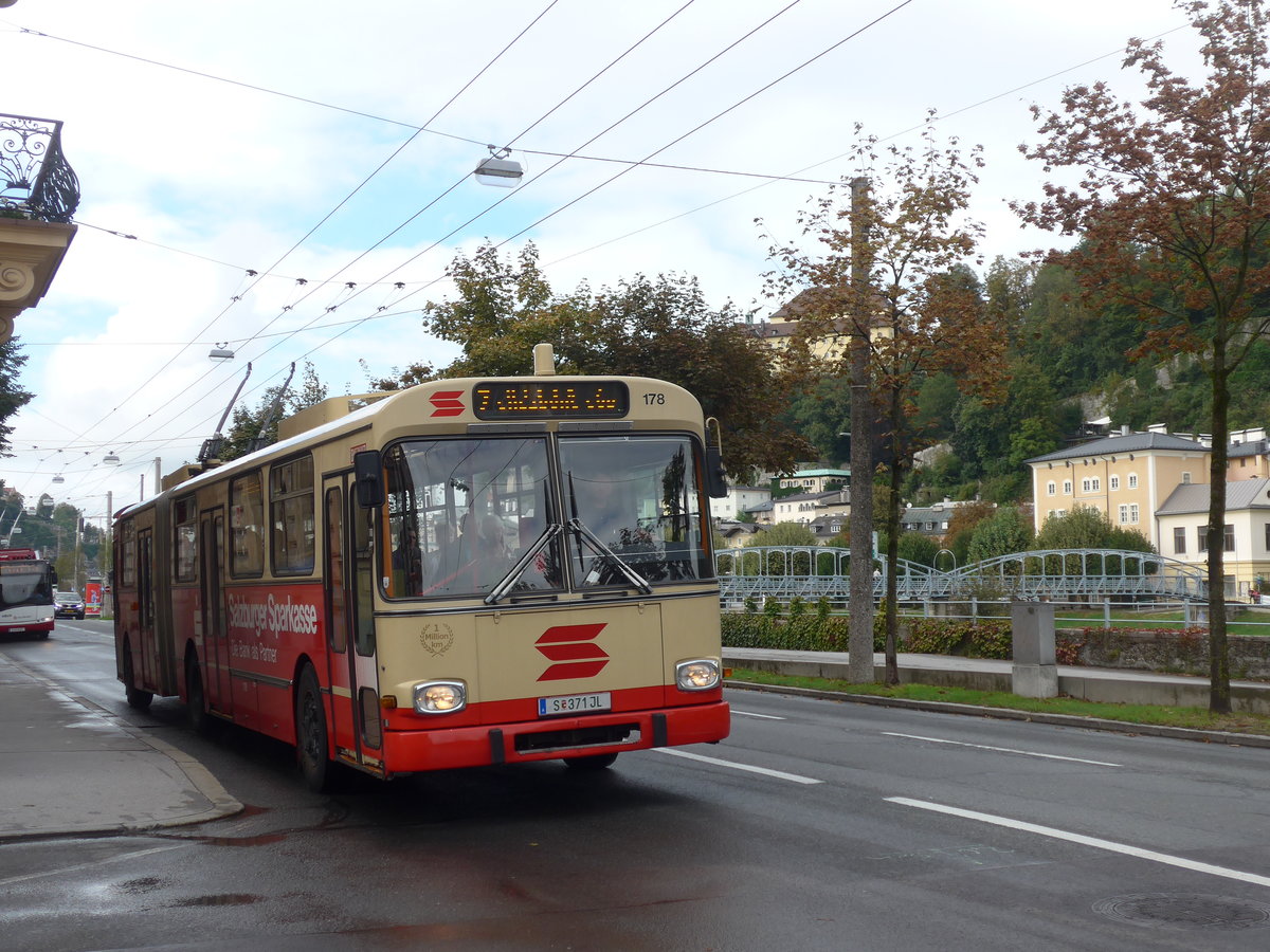 (197'534) - SSV Salzburg (POS) - Nr. 178/S 371 JL - Gr�f&Stift Gelenktrolleybus am 14. September 2018 in Salzburg, Mozartsteg