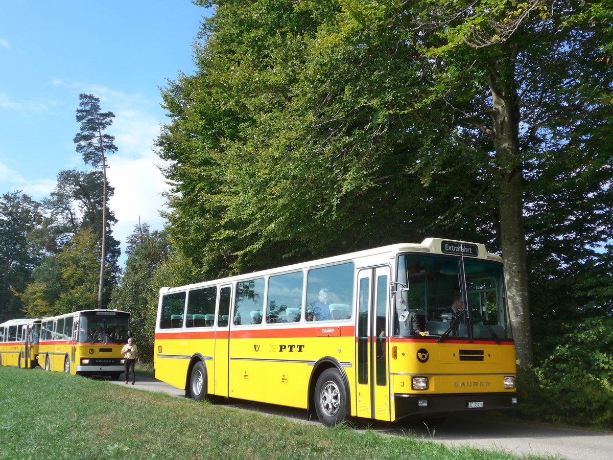 (198'002) - Kolb, Grasswil - Nr. 3/BE 93'915 - Saurer/R&J (ex Schmocker, Stechelberg Nr. 3; ex Nr. 1; ex Gertsch, Stechelberg Nr. 1) am 30. September 2018 in Wasen, Huttwilstrasse