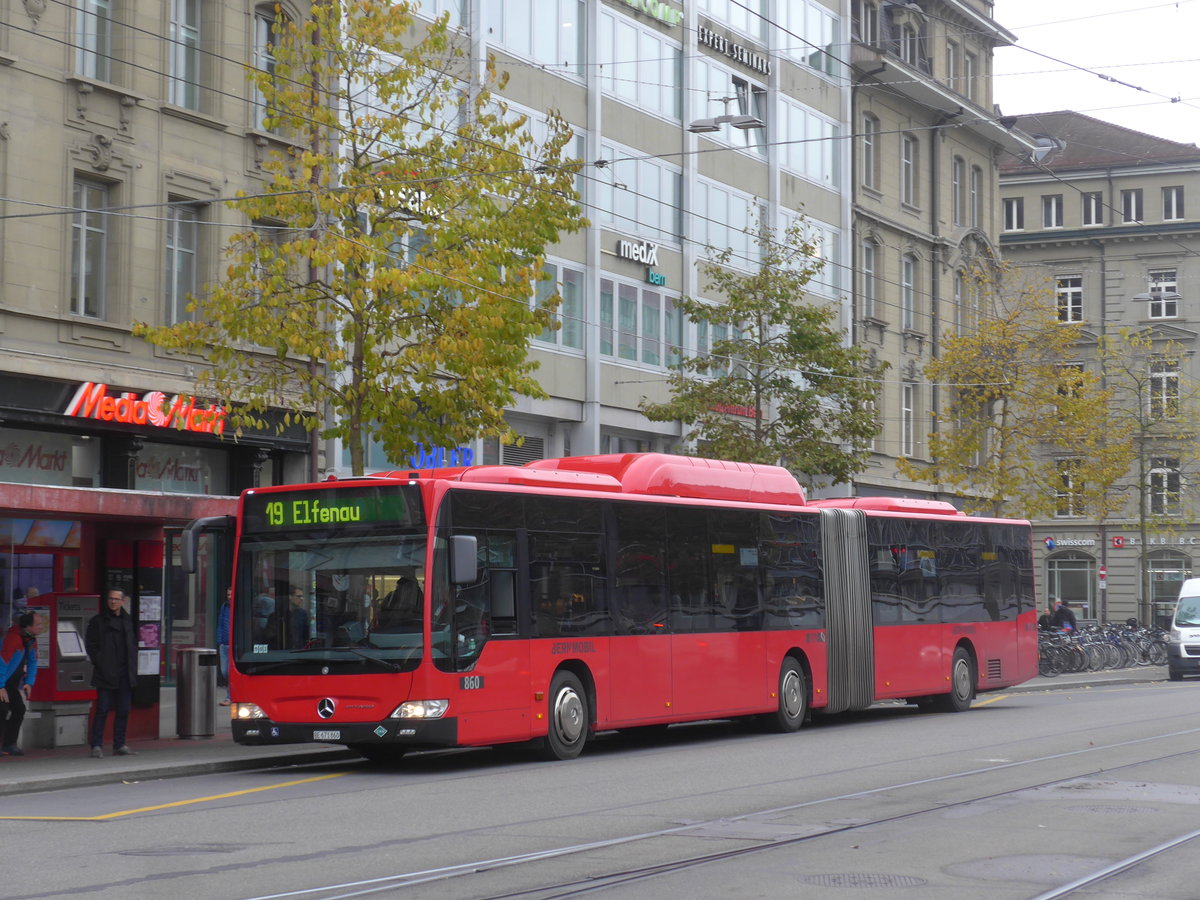 (199'112) - Bernmobil, Bern - Nr. 860/BE 671'860 - Mercedes am 29. Oktober 2018 beim Bahnhof Bern