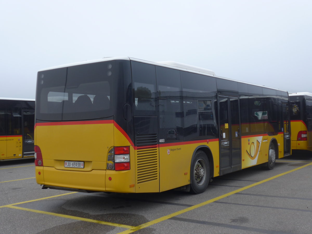 (199'209) - CarPostal Ouest - JU 65'938 - MAN/G�ppel (ex Nr. 12; ex CJ Tramelan Nr. 204) am 4. November 2018 in Develier, Parkplatz