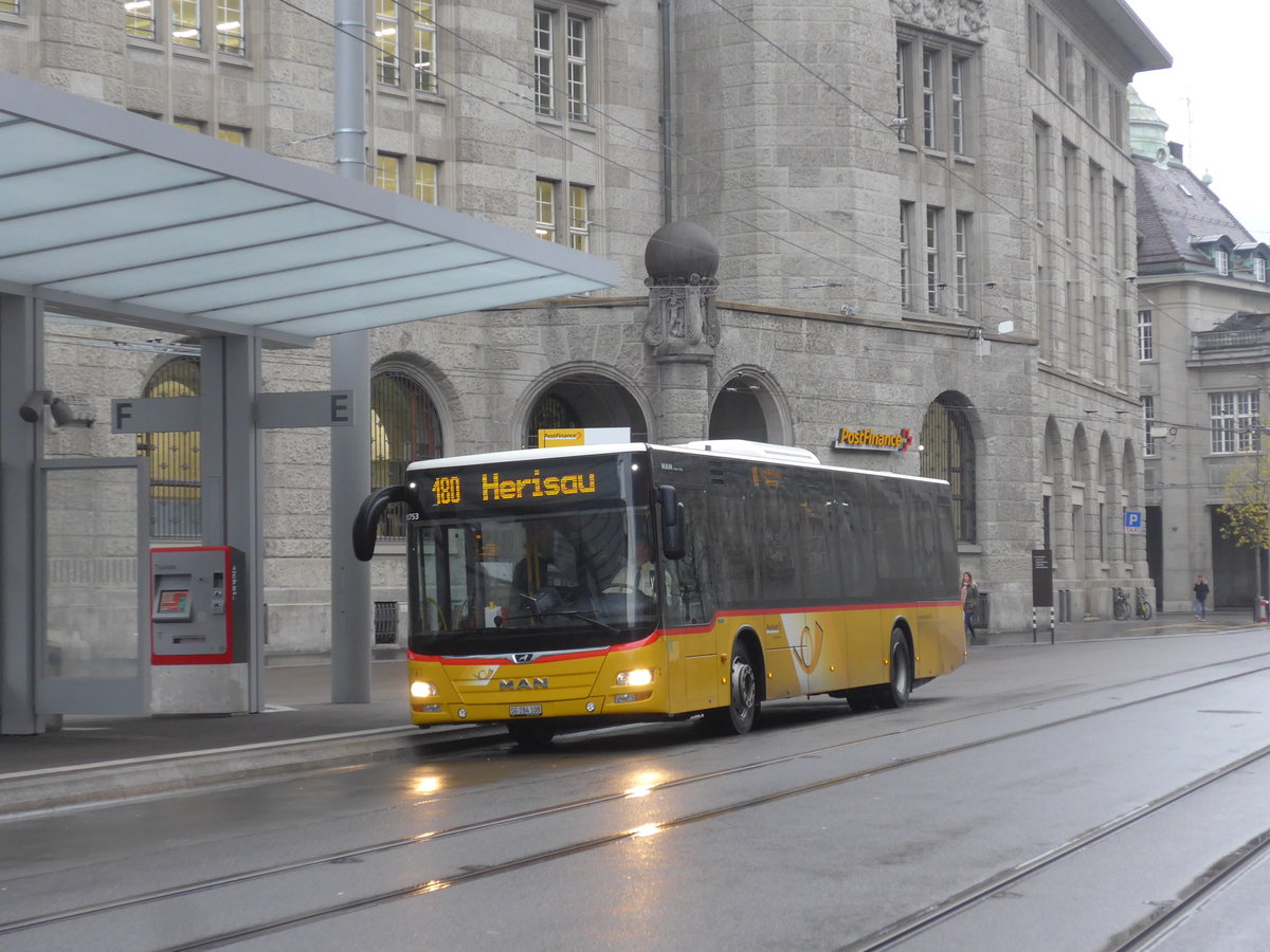 (199'449) - Postautobetriebe Unteres Toggenburg, L�tisburg - SG 284'108 - MAN am 24. November 2018 beim Bahnhof St. Gallen