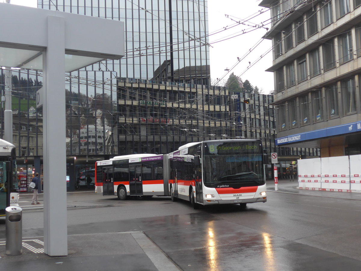 (199'519) - St. Gallerbus, St. Gallen - Nr. 290/SG 198'290 - MAN am 24. November 2018 beim Bahnhof St. Gallen