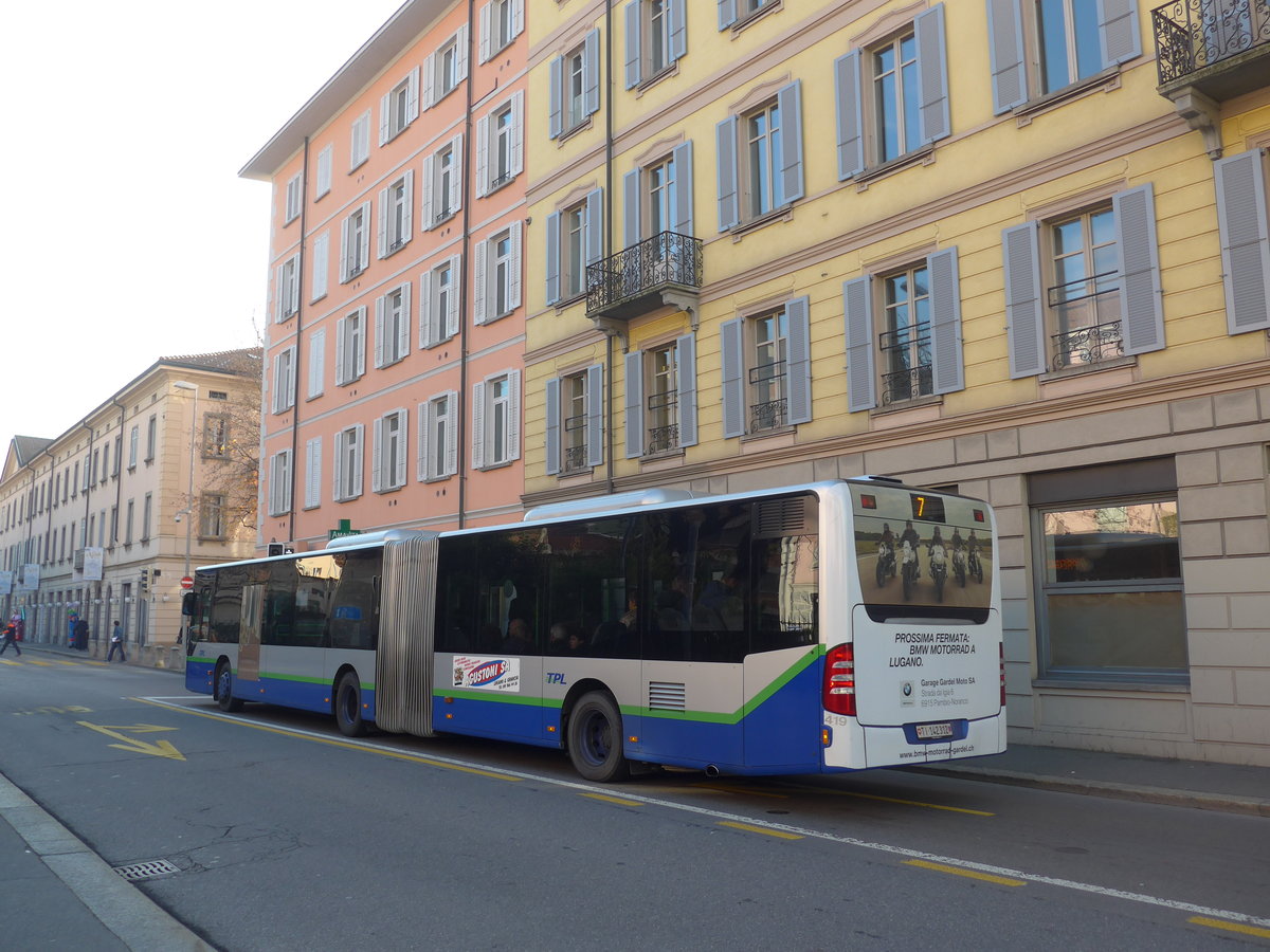 (199'697) - TPL Lugano - Nr. 419/TI 142'312 - Mercedes am 7. Dezember 2018 in Lugano, Centro