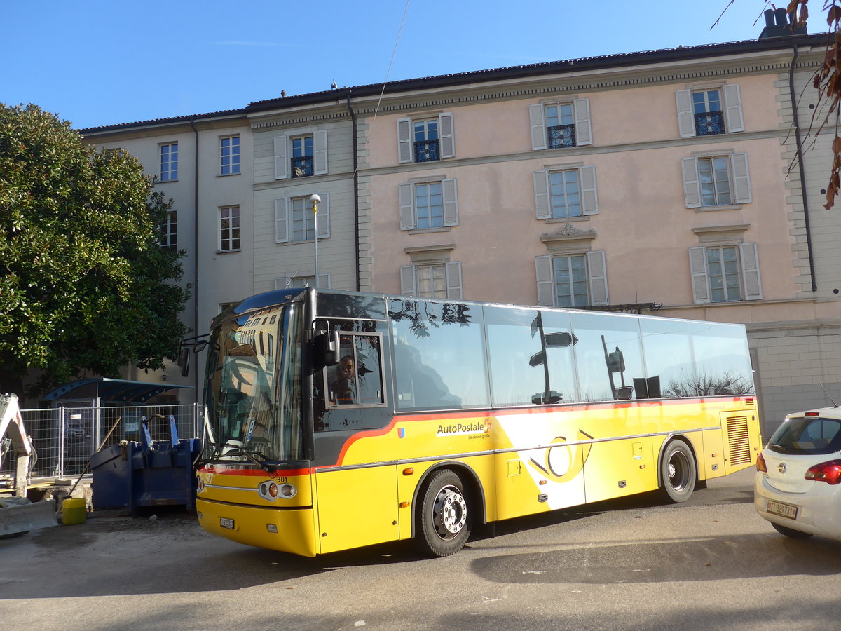 (199'721) - AutoPostale Ticino - Nr. 301/TI 215'207 - Rizzi-Bus (ex P 23'251) am 7. Dezember 2018 in Lugano, Piazza Manzoni
