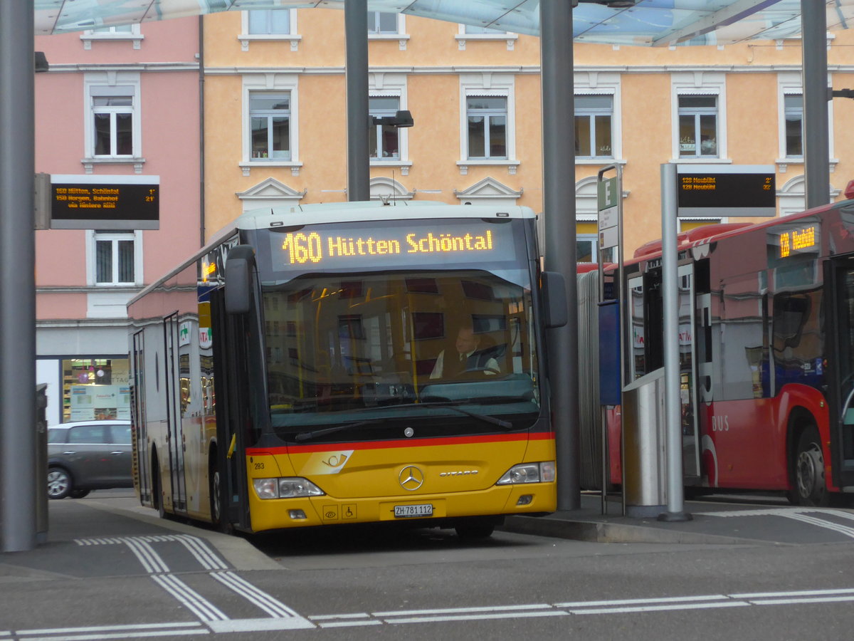 (199'790) - PostAuto Z�rich - Nr. 283/ZH 781'112 - Mercedes (ex B�hrer, Hirzel) am 8. Dezember 2018 beim Bahnhof W�denswil