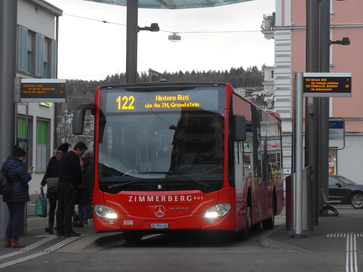 (199'791) - AHW Horgen - Nr. 658/ZH 704'416 - Mercedes am 8. Dezember 2018 beim Bahnhof W�denswil