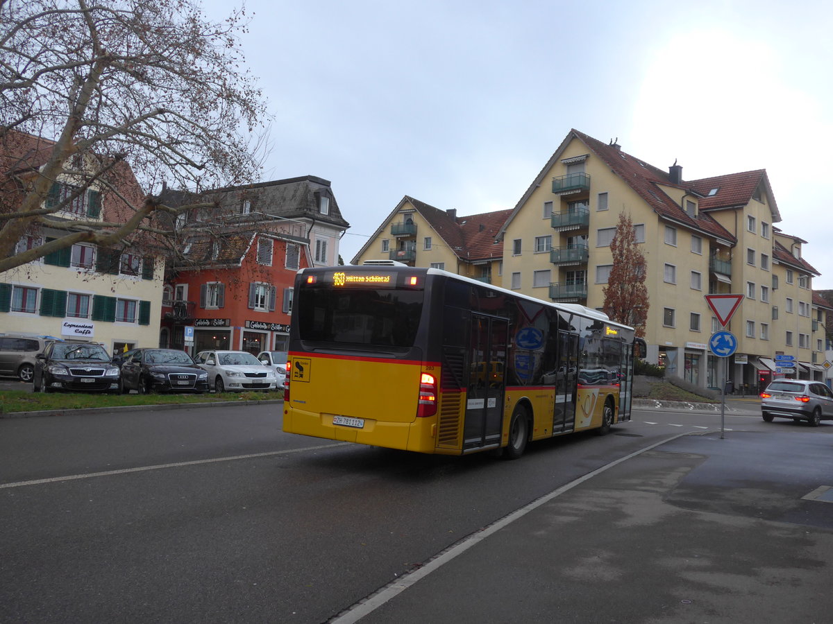 (199'793) - PostAuto Zrich - Nr. 283/ZH 781'112 - Mercedes (ex Bhrer, Hirzel) am 8. Dezember 2018 beim Bahnhof Wdenswil