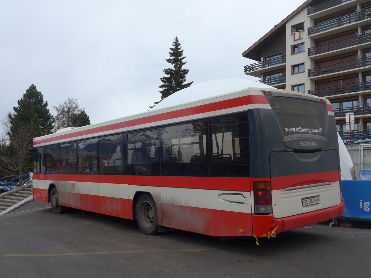 (200'345) - Lathion, Sion - Nr. 26/VS 478'999 - Scania/Hess (ex AAGS Schwyz Nr. 12) am 30. Dezember 2018 in Haute-Nendaz, Tlcabine