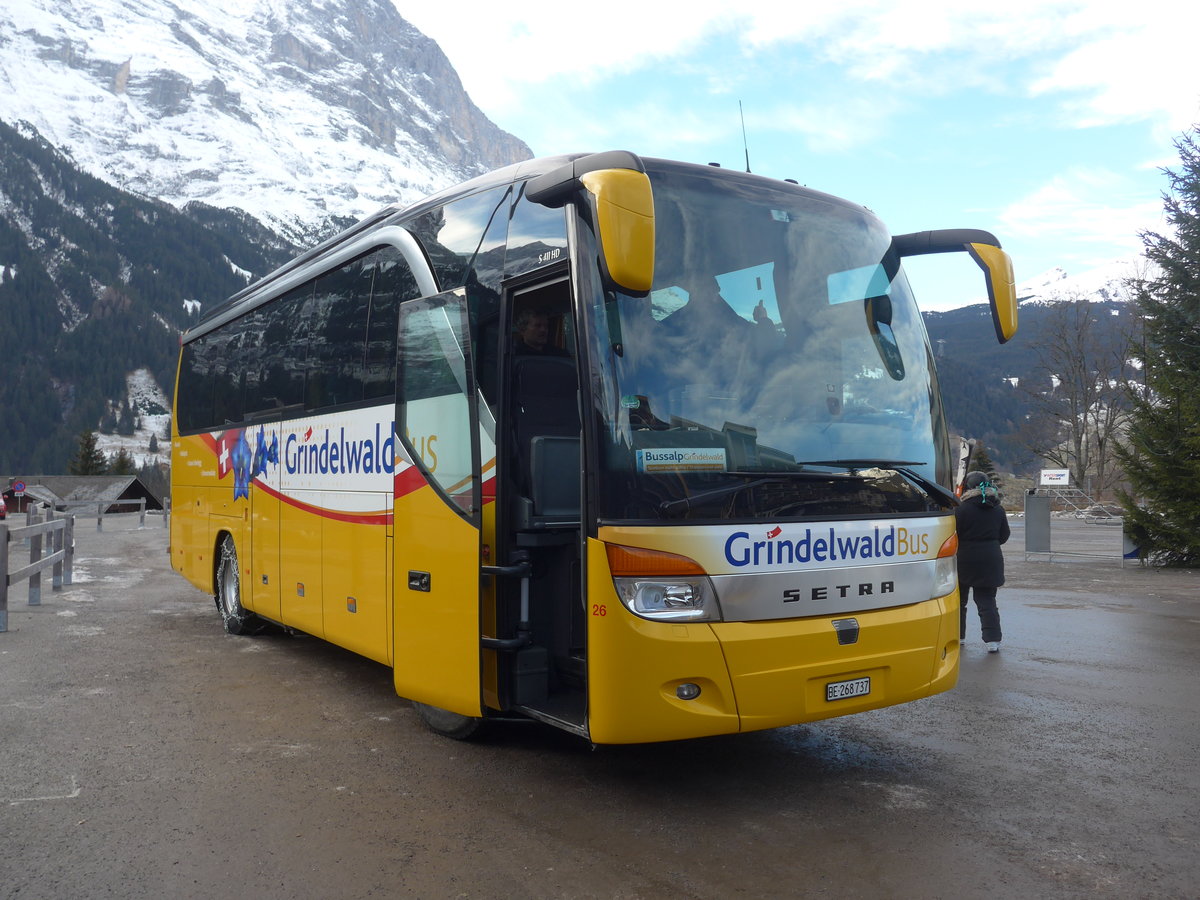 (200'471) - AVG Grindelwald - Nr. 26/BE 268'737 - Setra am 1. Januar 2019 beim Bahnhof Grindelwald