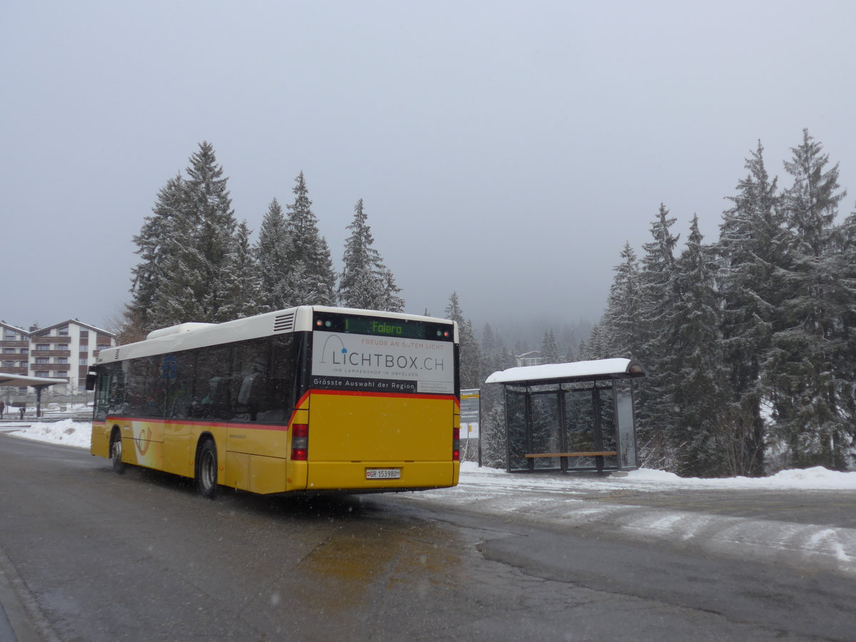 (200'574) - Stuppan, Flims - GR 153'980 - MAN (ex PostAuto Z�rich Nr. 188) am 2. Januar 2019 in Laax, Bergbahnen