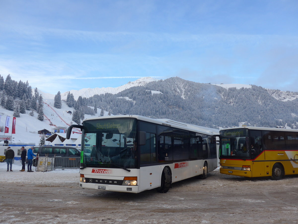 (200'820) - Tritten, Zweisimmen - Nr. 52/BE 26'971 - Setra (ex Interbus, Yverdon Nr. 52; ex AAGL Liestal Nr. 63) am 12. Januar 2019 in Adelboden, Weltcup