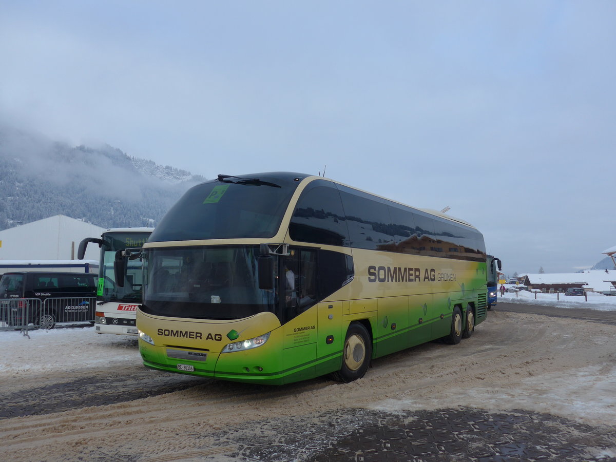 (200'882) - Sommer, Gr�nen - BE 30'306 - Neoplan (ex W�ckerlin, Z�rich) am 12. Januar 2019 in Adelboden, Weltcup