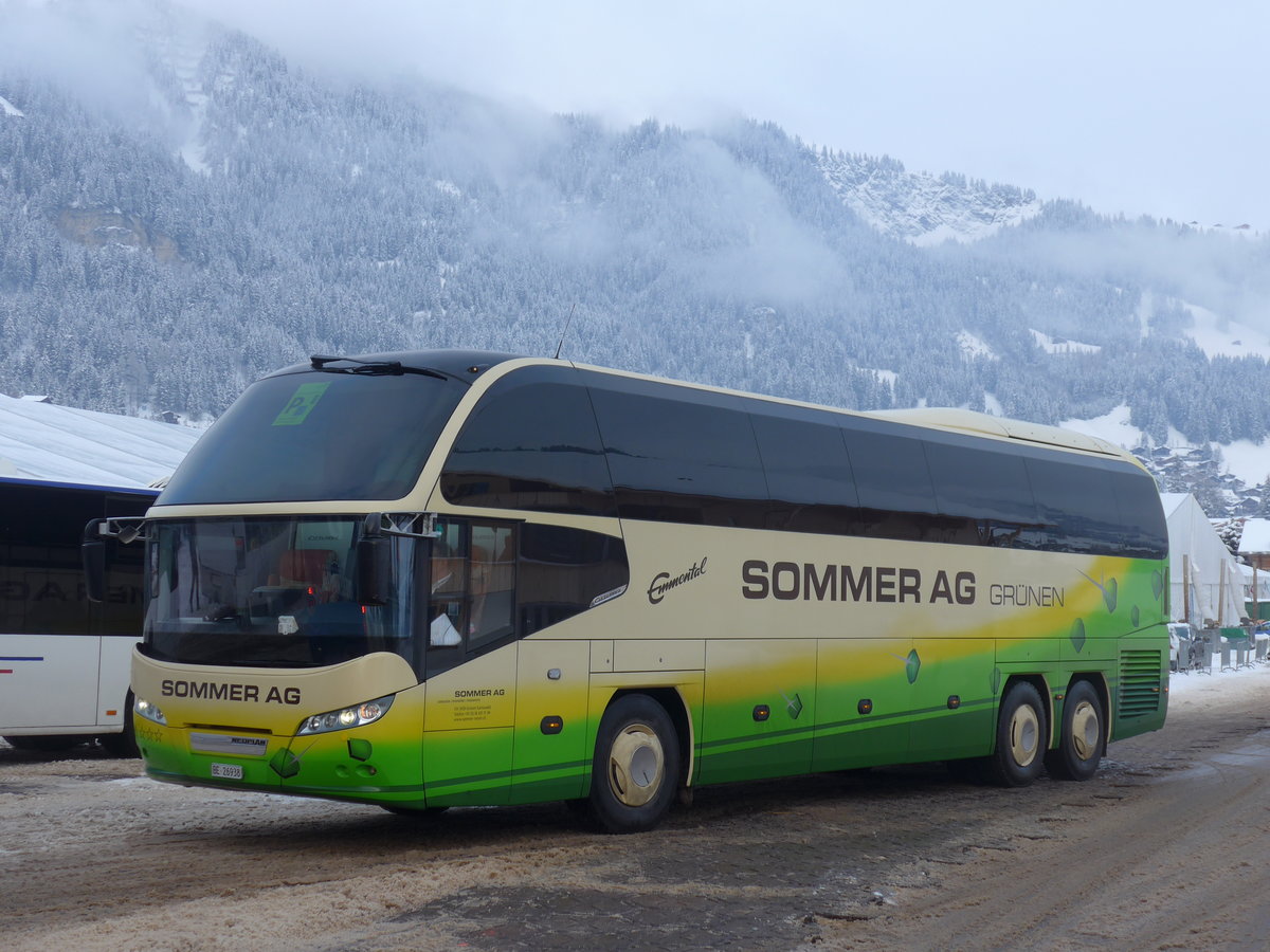 (200'884) - Sommer, Gr�nen - BE 26'938 - Neoplan am 12. Januar 2019 in Adelboden, Weltcup