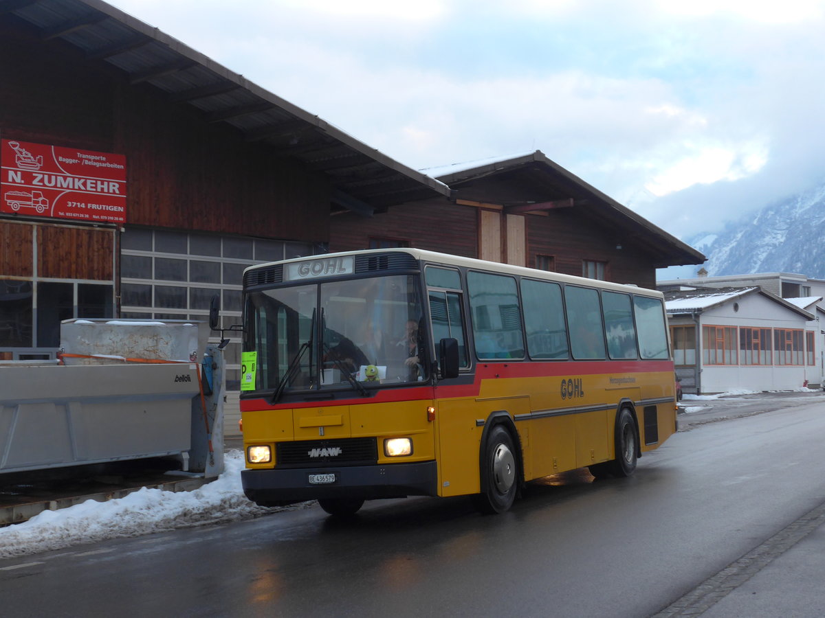 (200'994) - Gast, Utzenstorf -Nr. 11/BE 436'579 - NAW/Hess (ex Flury, Balm; ex Steiner, Altb�ron Nr. 11) am 12. Januar 2019 beim Bahnhof Frutigen