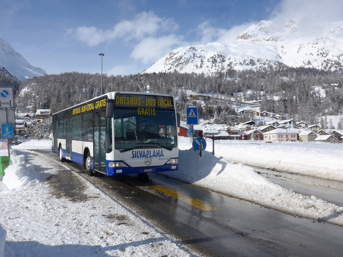 (201'418) - Corvatsch Power, Silvaplana - GR 152'188 - Mercedes (ex VZO Gr�ningen Nr. 16) am 2. Februar 2019 in Silvaplana, Kreisel Mitte