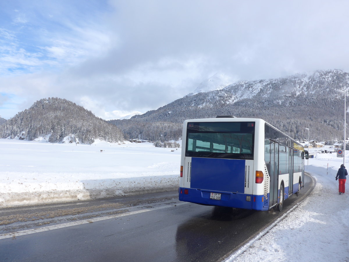 (201'424) - Corvatsch Power, Silvaplana - GR 152'188 - Mercedes (ex VZO Gr�ningen Nr. 16) am 2. Februar 2019 in Silvaplana, Kreisel Mitte