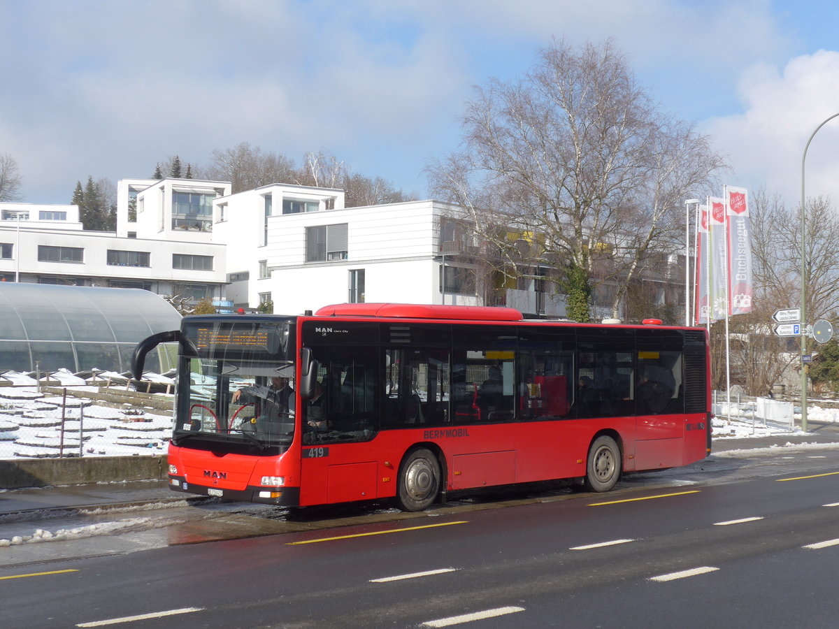 (201'454) - Bernmobil, Bern - Nr. 419/BE 716'419 - MAN am 4. Februar 2019 in K�niz, Weiermatt