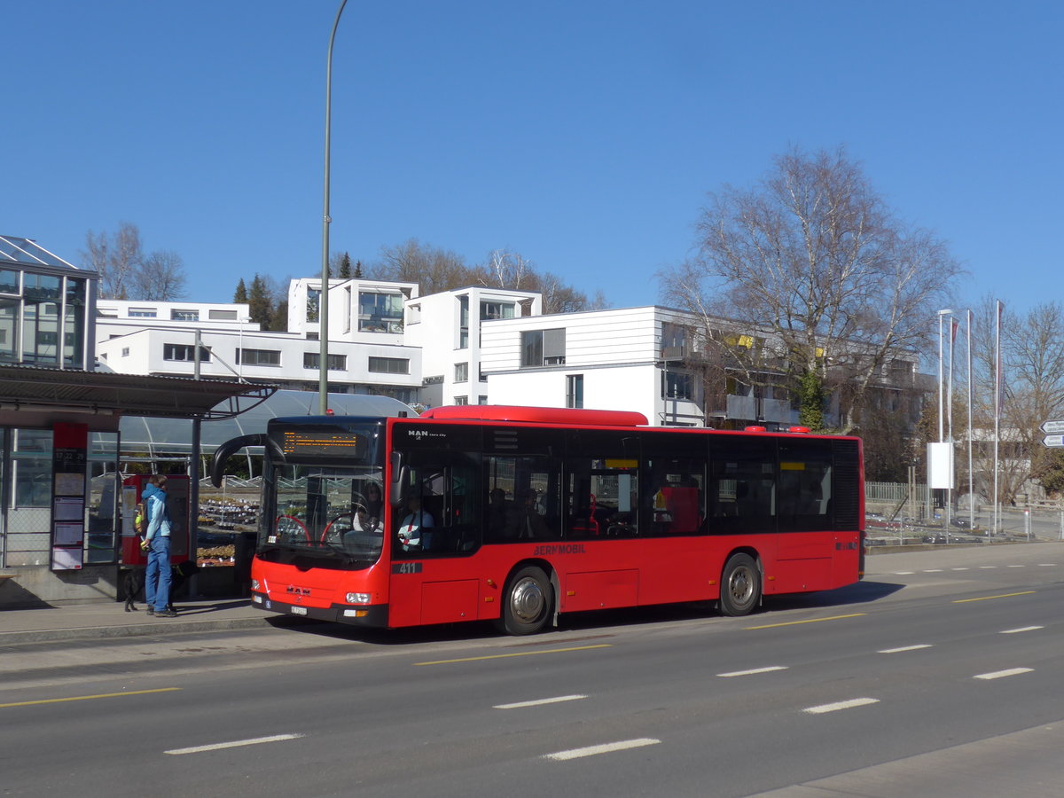 (201'718) - Bernmobil, Bern - Nr. 411/BE 716'411 - MAN am 18. Februar 2019 in K�niz, Weiermatt