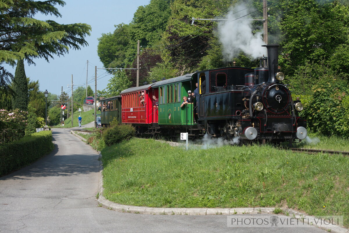 2018-05-19, BC Chemin de Bouricloz.
locomotive  vapeur G 3/3 6 Bire Apples Morges