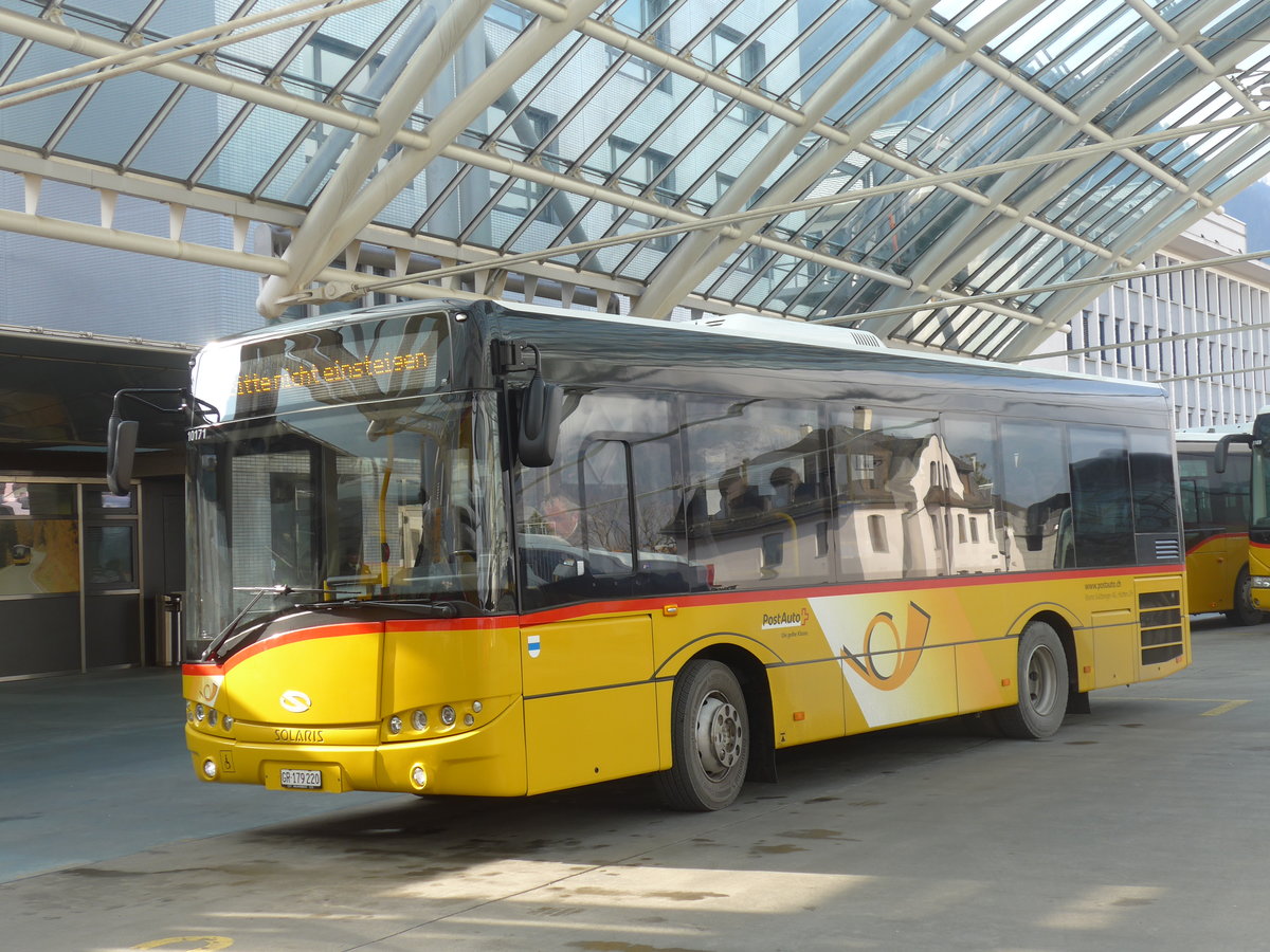 (201'835) - PostAuto Graub�nden (Sulzberger) - GR 179'220 - Solaris am 2. M�rz 2019 in Chur, Postautostation