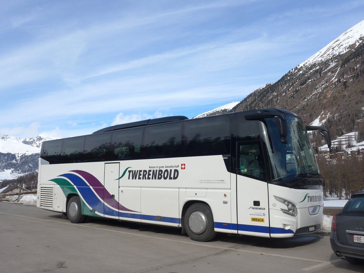 (201'848) - Twerenbold, Baden - Nr. 45/AG 7123 - VDL am 2. Mrz 2019 beim Bahnhof Pontresina