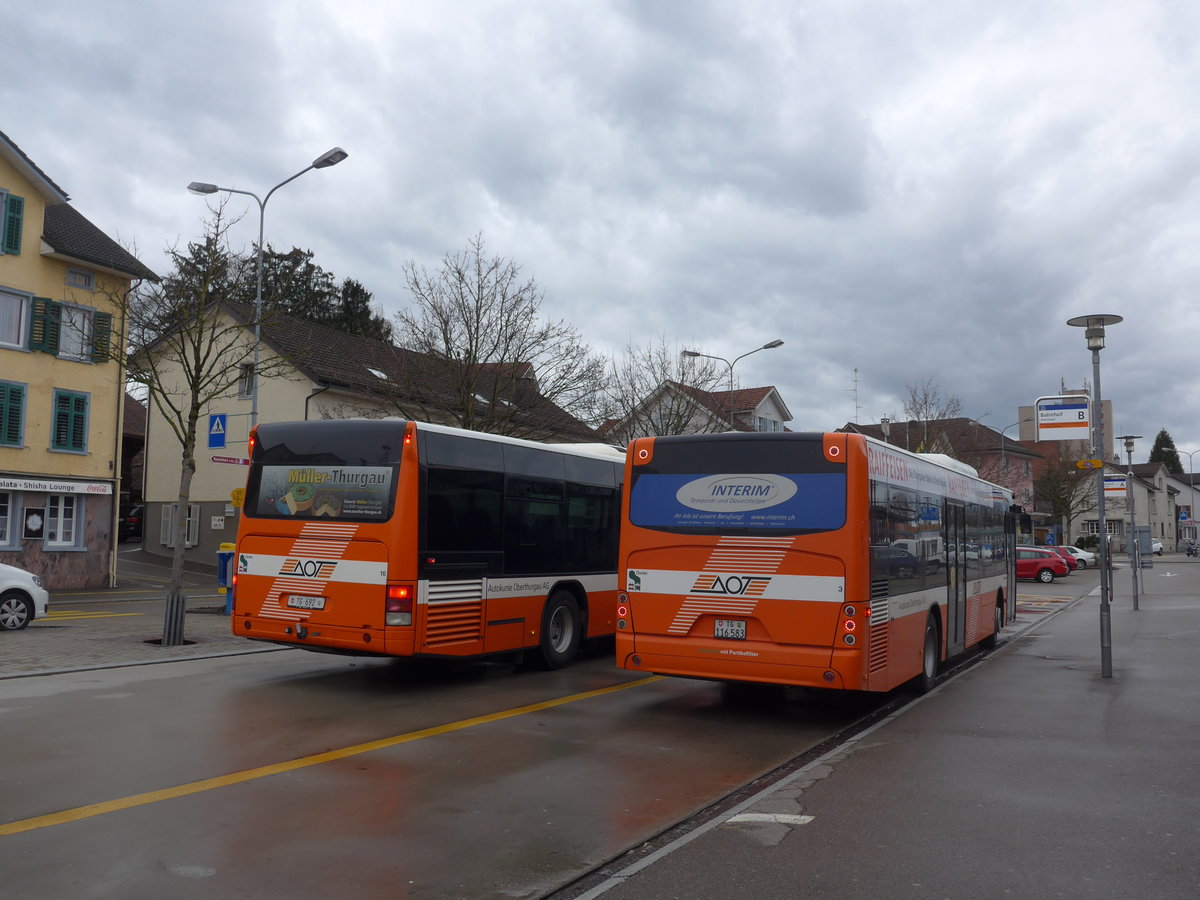 (201'965) - AOT Amriswil - Nr. 3/TG 116'583 - Neoplan am 4. Mrz 2019 beim Bahnhof Amriswil