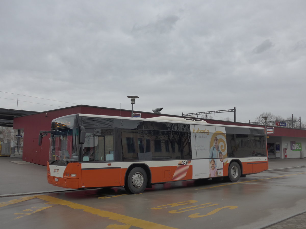 (201'967) - AOT Amriswil - Nr. 10/TG 692 - Neoplan am 4. M�rz 2019 beim Bahnhof Amriswil